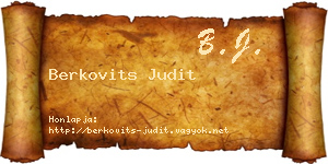 Berkovits Judit névjegykártya